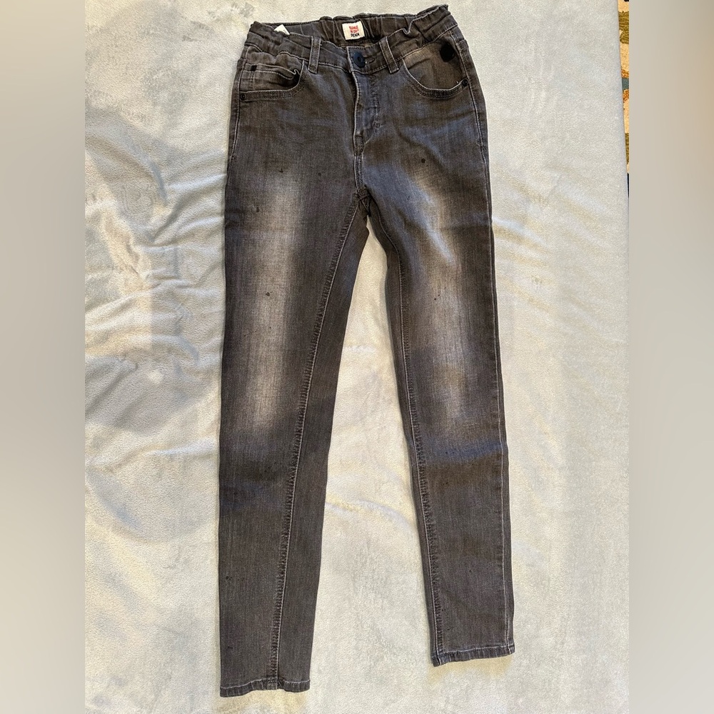 TUMBLE ‘N Dry Boys Size 10/11 Black Elastic Waist Distressed Jeans